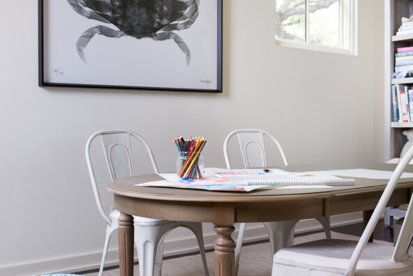 kid sized art table // modern kids playroom