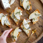 blue cheese & pear crostini