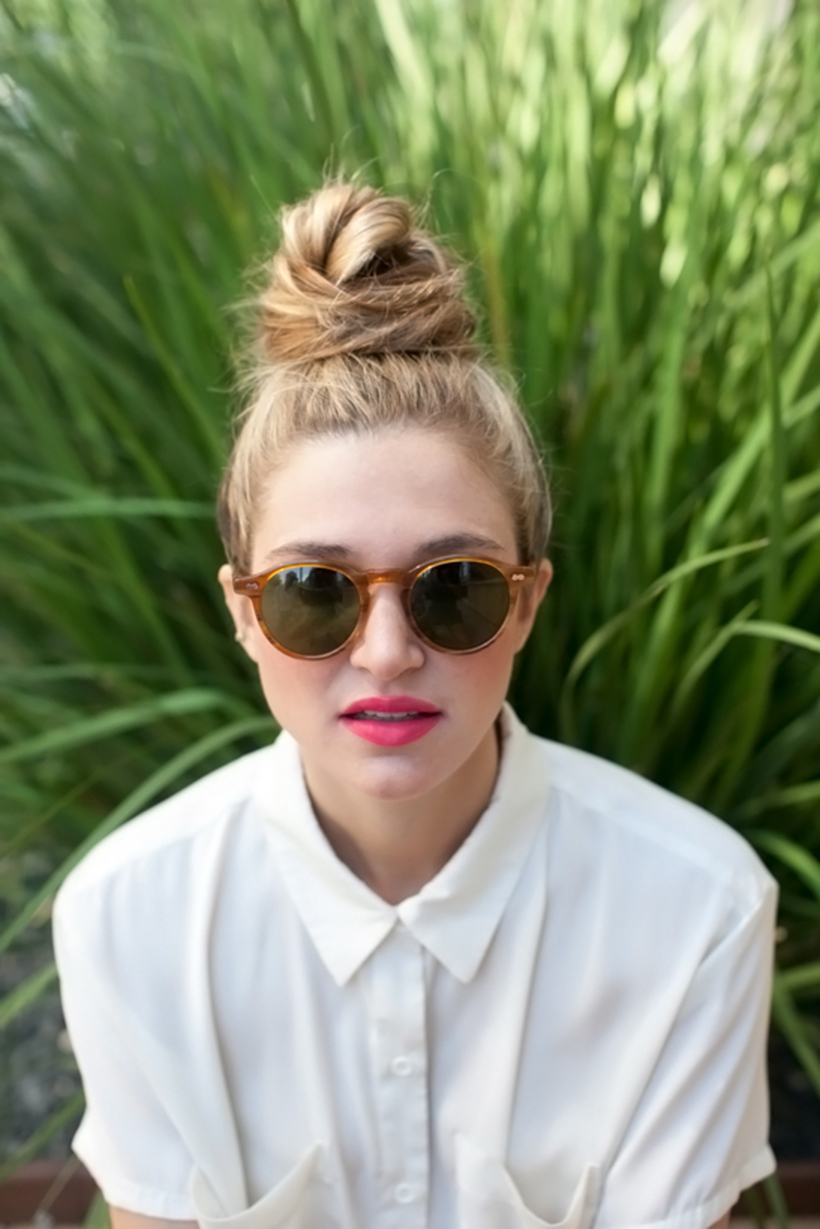 The Perfectly Messy Top Knot - Camille Styles