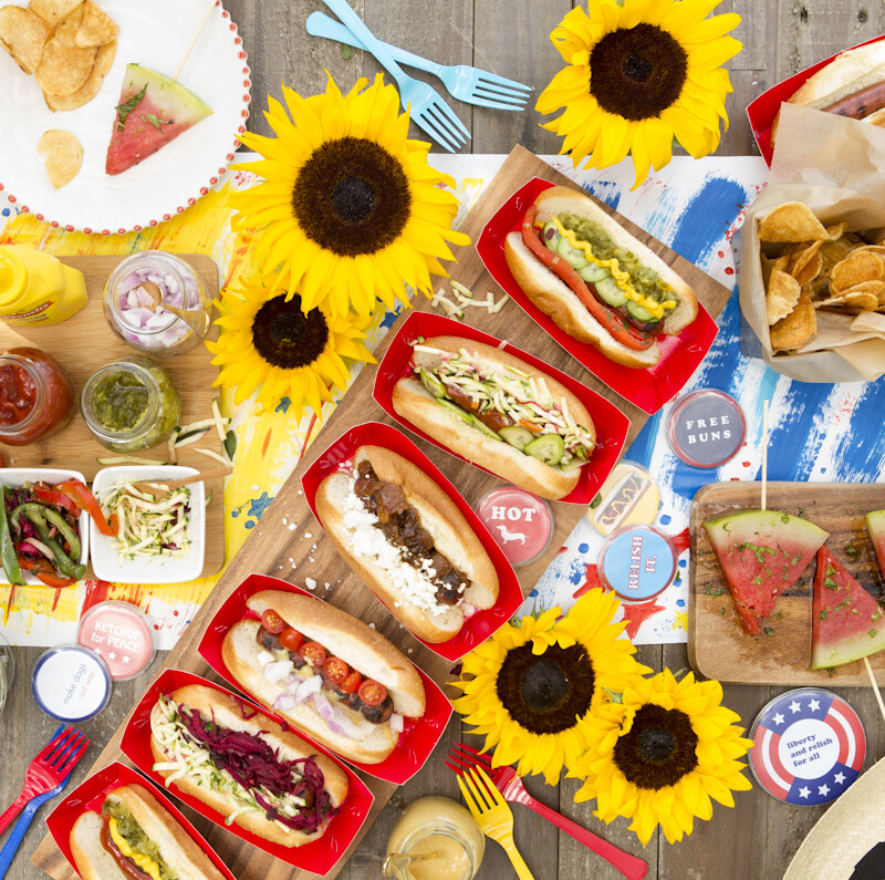 build your own hot dog spread