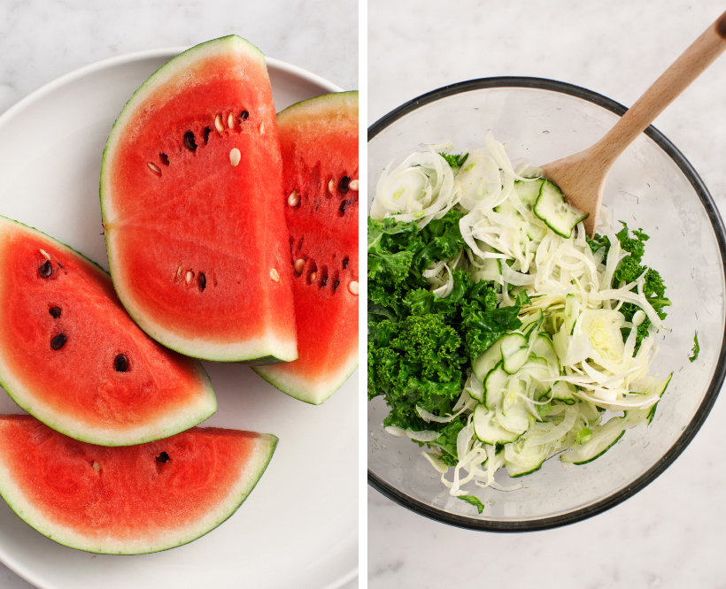 Kale, Avocado and Watermelon Salad