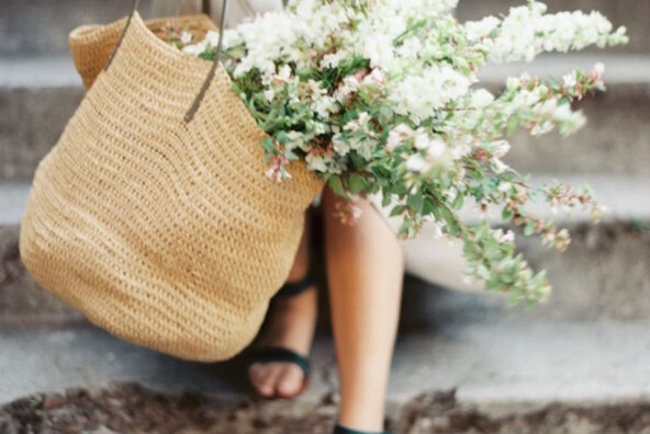 flowers & market bag