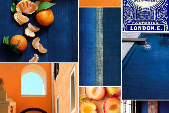 Indigo & Tangerine Inspiration Board | Camille Styles