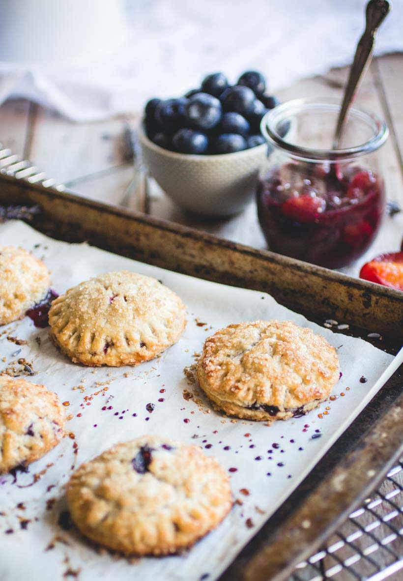 Plum & Blueberry Hand Pies with Lavender Crust