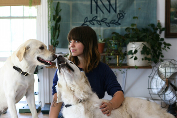 Kelly DeWitt and her dogs