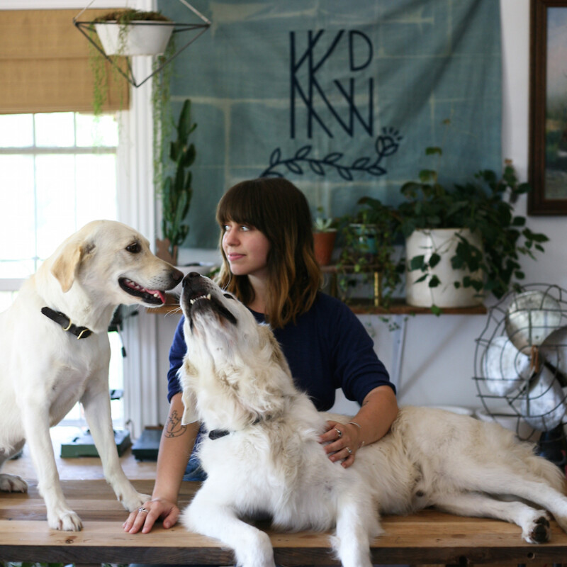 Kelly DeWitt and her dogs