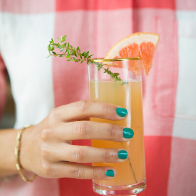 grapefruit, thyme & champagne cocktails