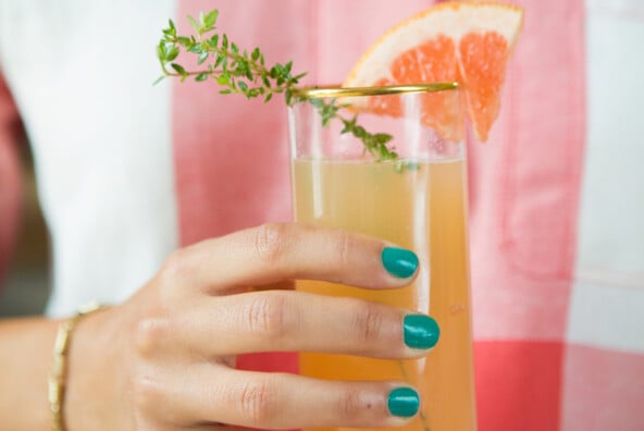 grapefruit, thyme & champagne cocktails