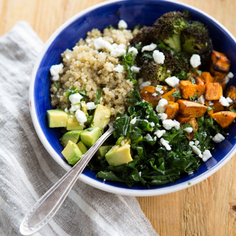 sweet potato, avocado, and quinoa bowl