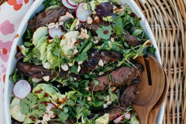 healthy sirloin steak salad