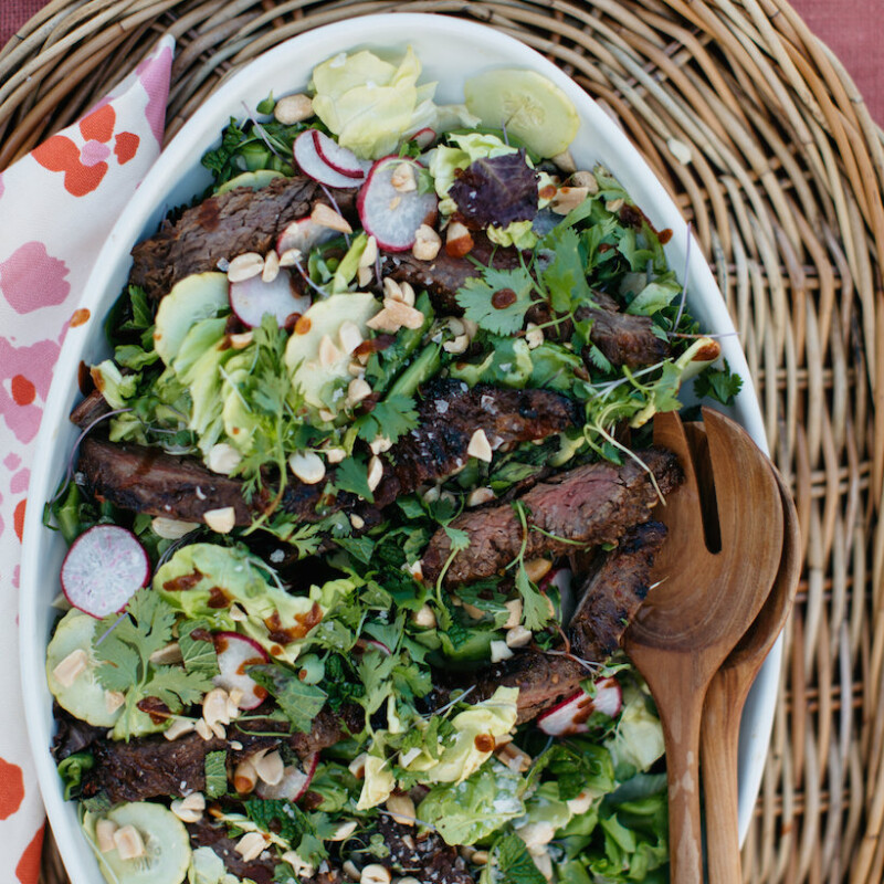 healthy sirloin steak salad