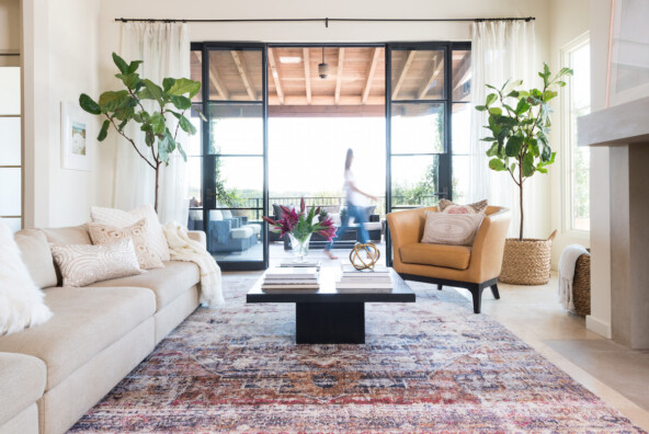 exotic rug / living room makeover / Camille Styles home