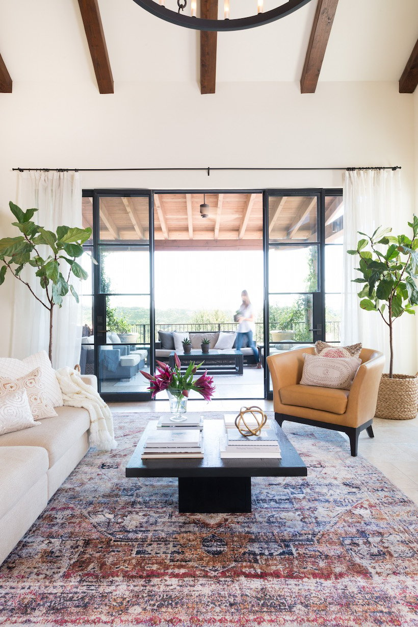 exotic rug / living room makeover / Camille Styles home