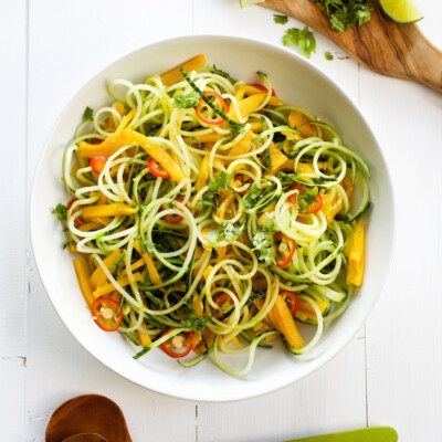 mango & cucumber spiralized noodle salad