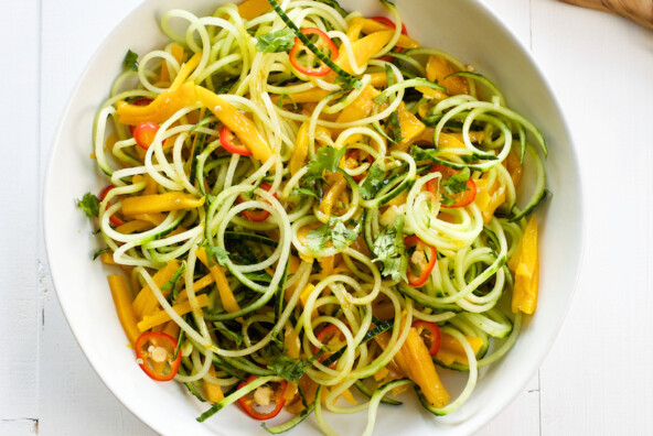 mango & cucumber spiralized noodle salad