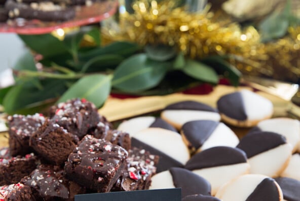 peppermint brownie plot-twist recipe -- perfect decadent dessert for a glamorous holiday party!