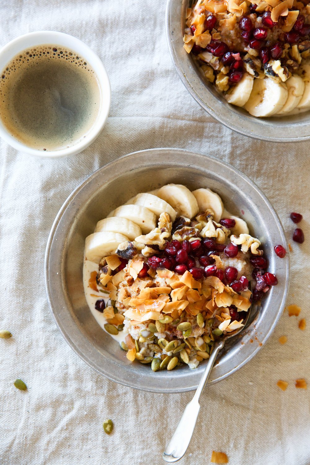 Berry pomegranate oatmeal bowl