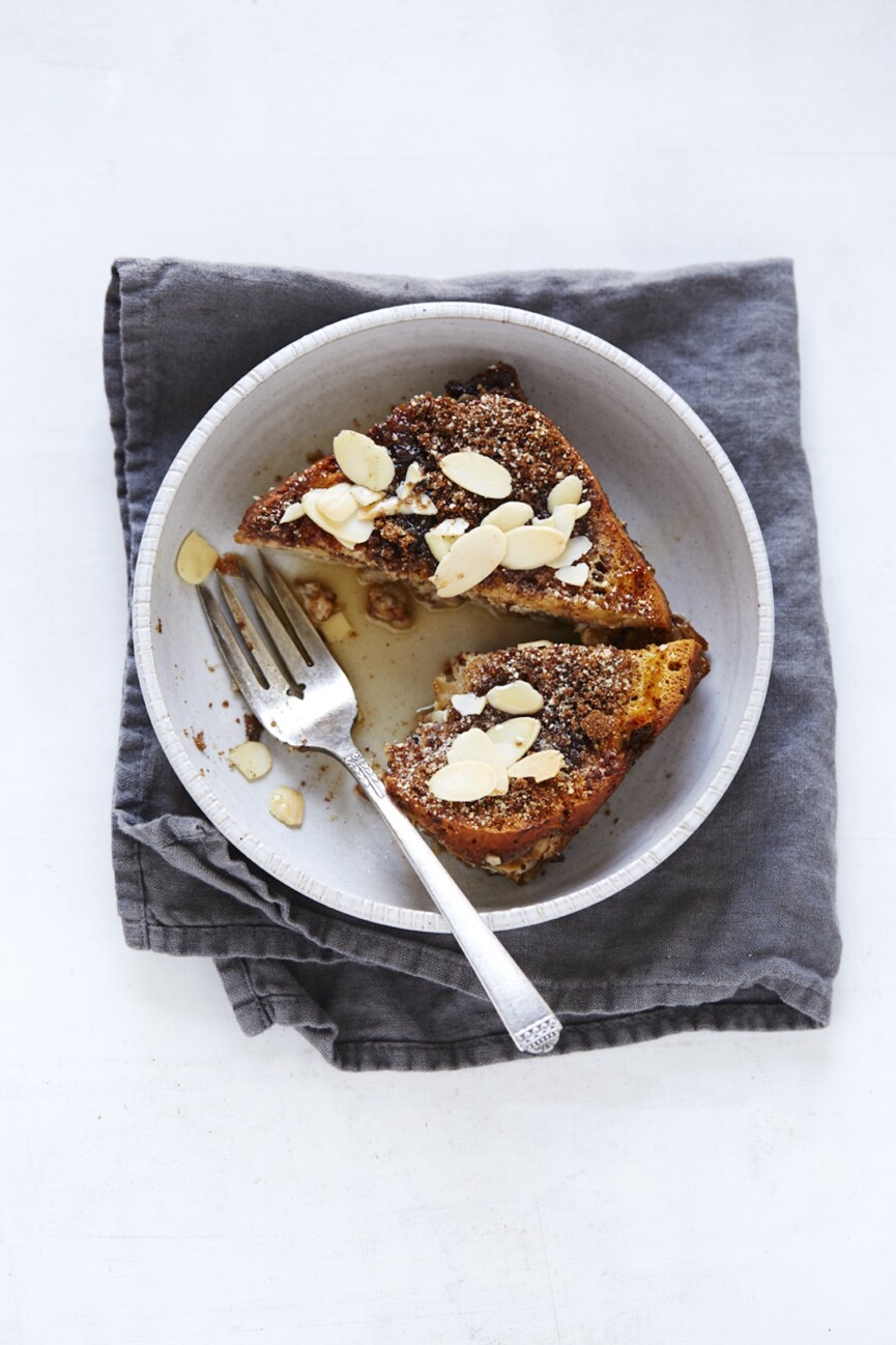 chai french toast in bowl