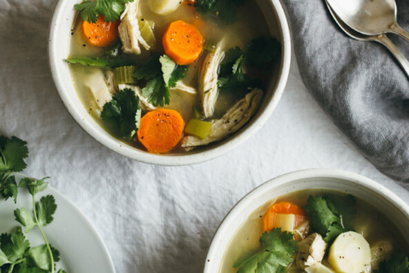 poached chicken and winter vegetable soup -- such an easy, cozy dinner