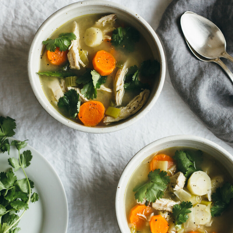 poached chicken and winter vegetable soup -- such an easy, cozy dinner