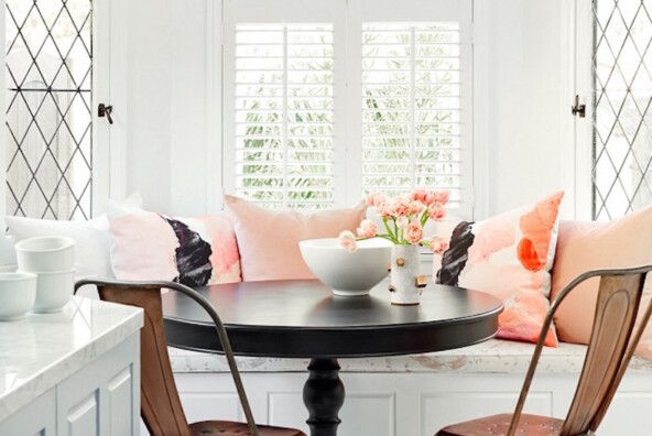 Nina Dobrev's bright airy breakfast nook