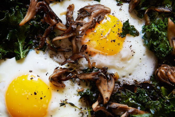 Kale, eggs and wild mushrooms = NOM city