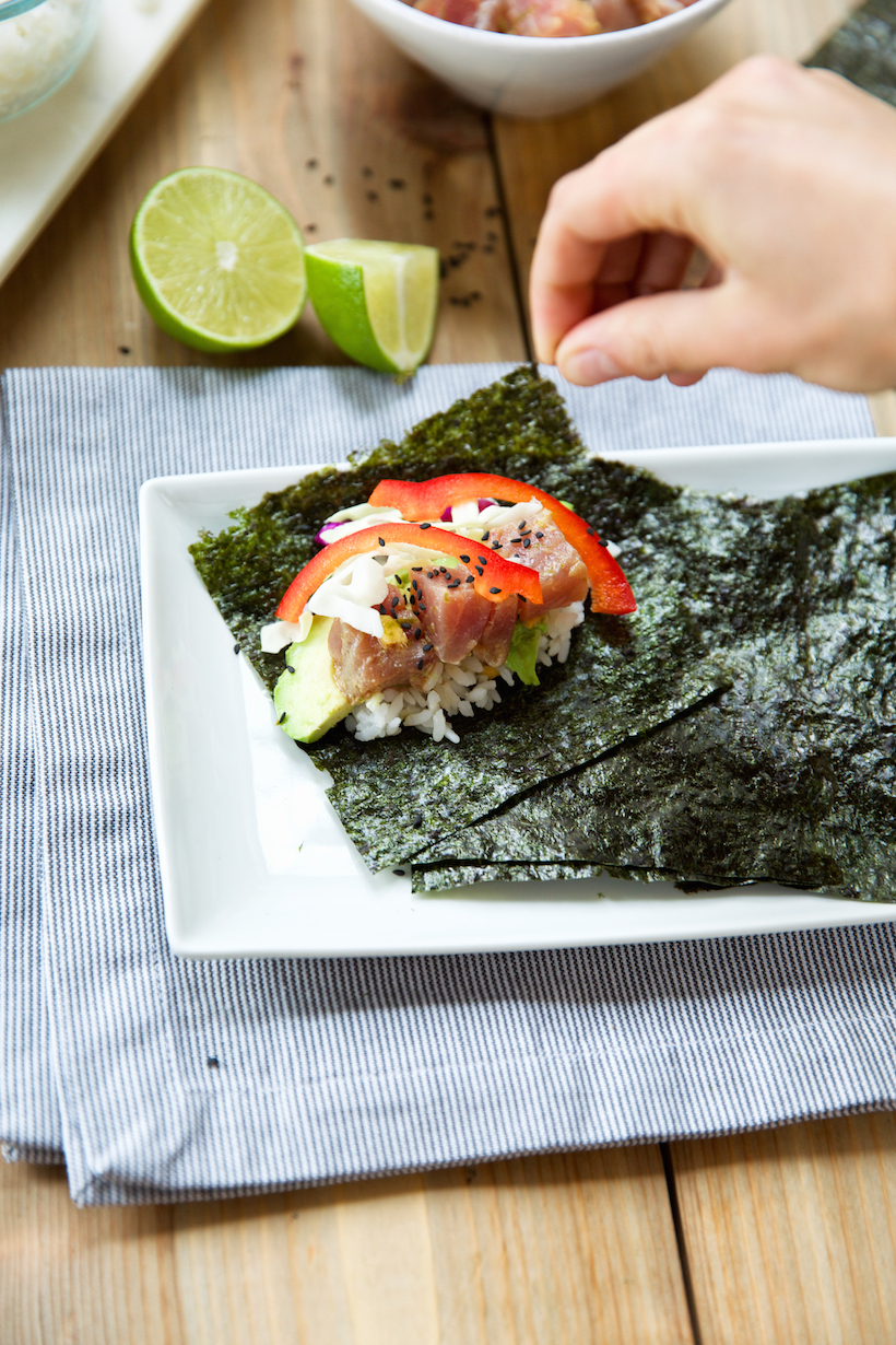 build your own nori hand rolls