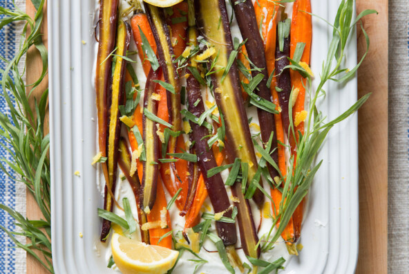 Honey Roasted Carrots with Herbed Boursin Cheese... seriously delicious!