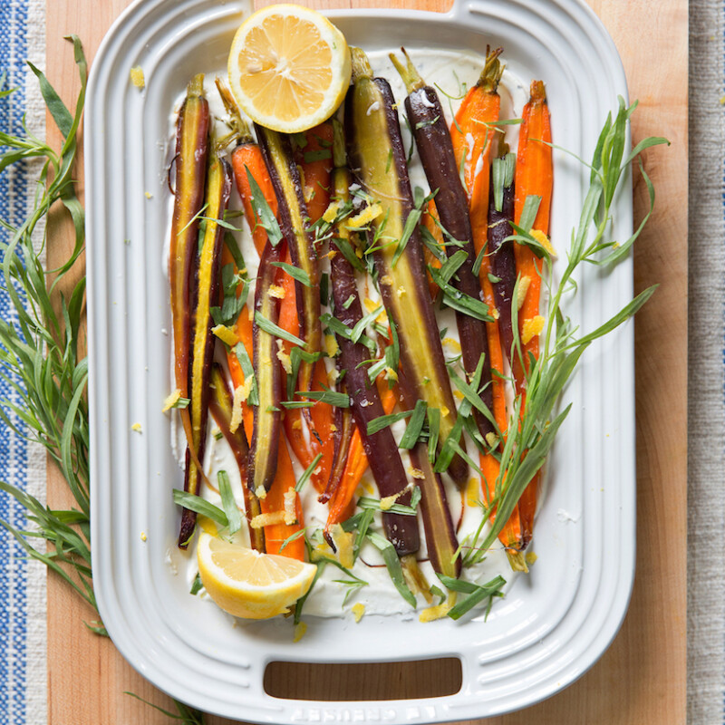 Honey Roasted Carrots with Herbed Boursin Cheese... seriously delicious!