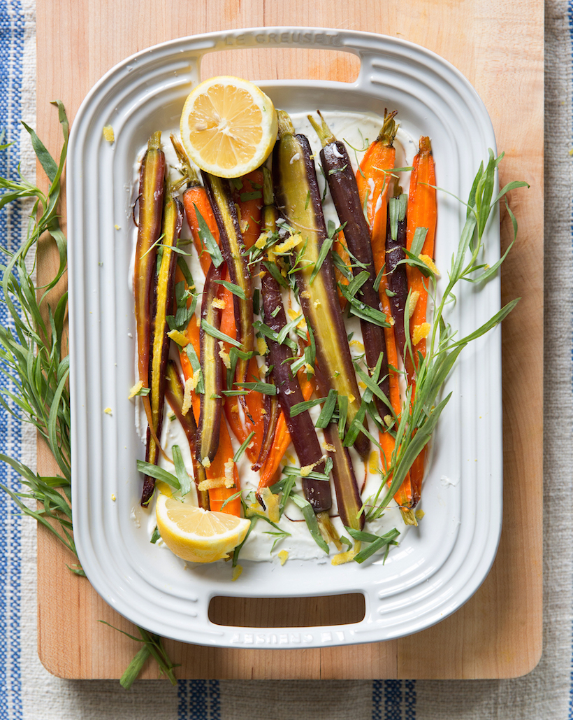 Honey Roasted Carrots with Herbed Boursin Cheese... seriously delicious!