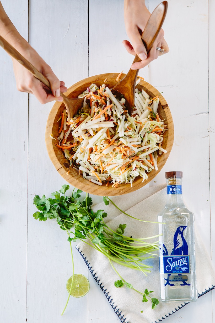 Tequila is the secret ingredient in the dressing for this slaw