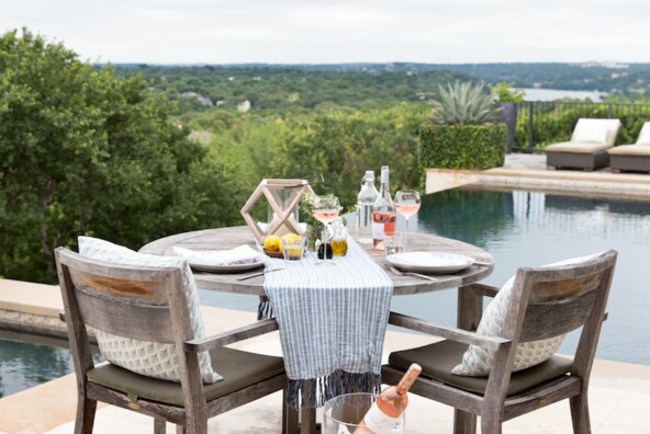 Setting up a simple tablescape makes outdoor dining an amazing experience