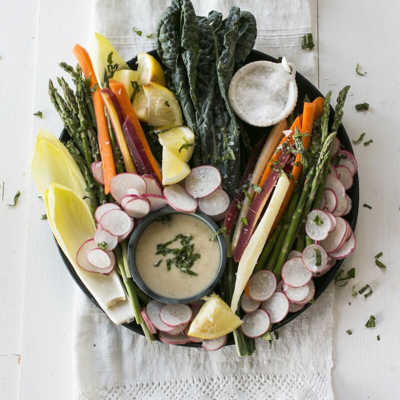 A plate of crudites makes for a beautiful party