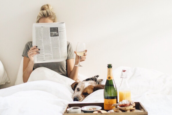 champagne in bed