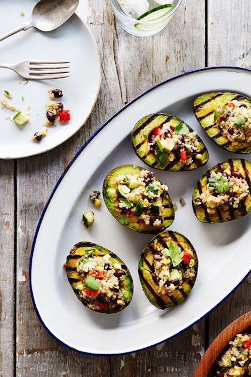 Baked avocado with black bean salad_bbq side dish