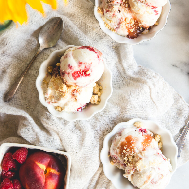 Peachberry shortbread ice cream for anyone with a fruity sweet tooth