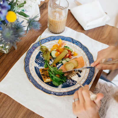 Bright brunch featuring kimchi and lots of other yummy fermented foods!