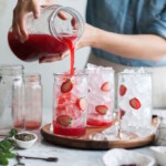 strawberry mint hibiscus iced tea