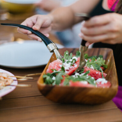 watermelon arugula goat cheese salad