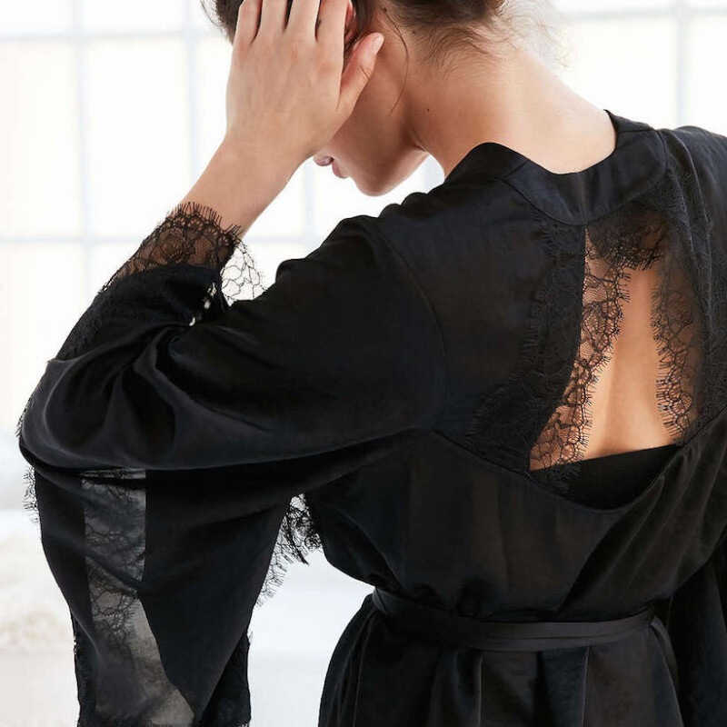 cutout lace back robe