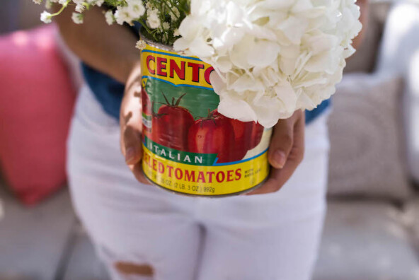 tin can flower vase