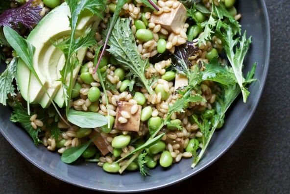 15 Best Tofu Recipes -- Lemon-Soy Edamame Barley Bowl