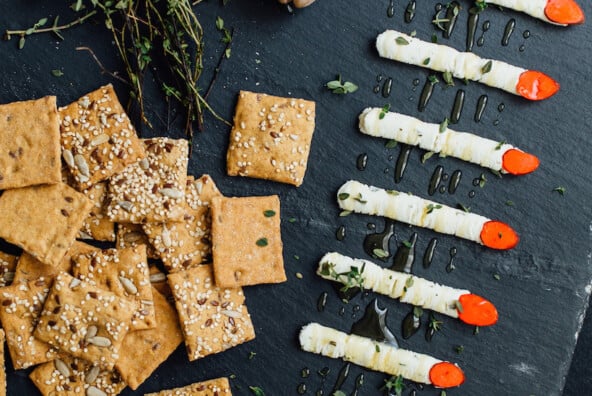 creepy boursin cheese witch fingers appetizer for halloween