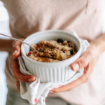 apple-cinnamon steel-cut oatmeal with dried cherries & walnuts