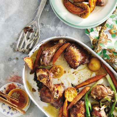 jerk chicken and sweet potatoes