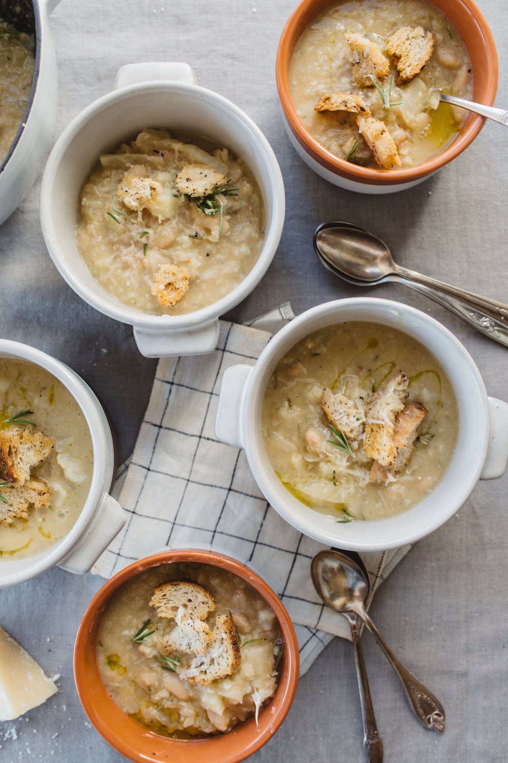 Roasted Cauliflower & White Bean Soup with Rosemary Camille Styles