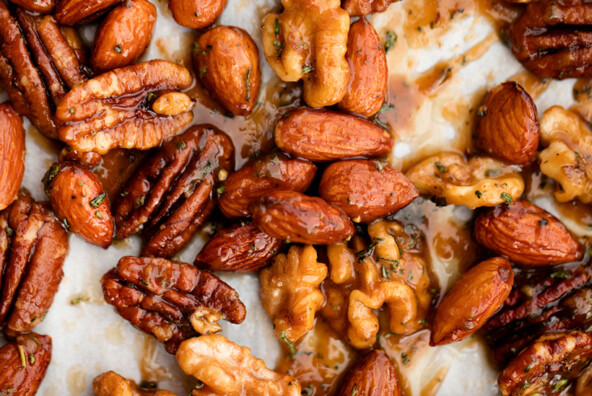 Maple Roasted Nuts with Mixed Herbs!