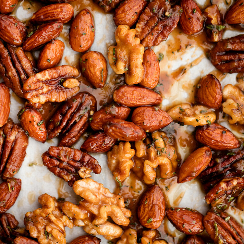 Maple Roasted Nuts with Mixed Herbs!