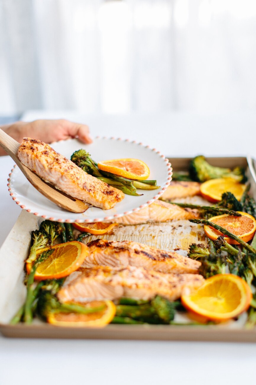 sheet pan roasted chili orange salmon