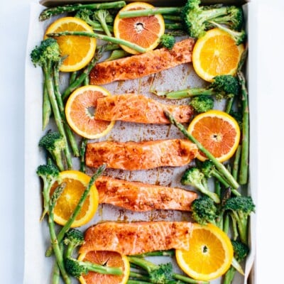 sheet pan roasted chili orange salmon